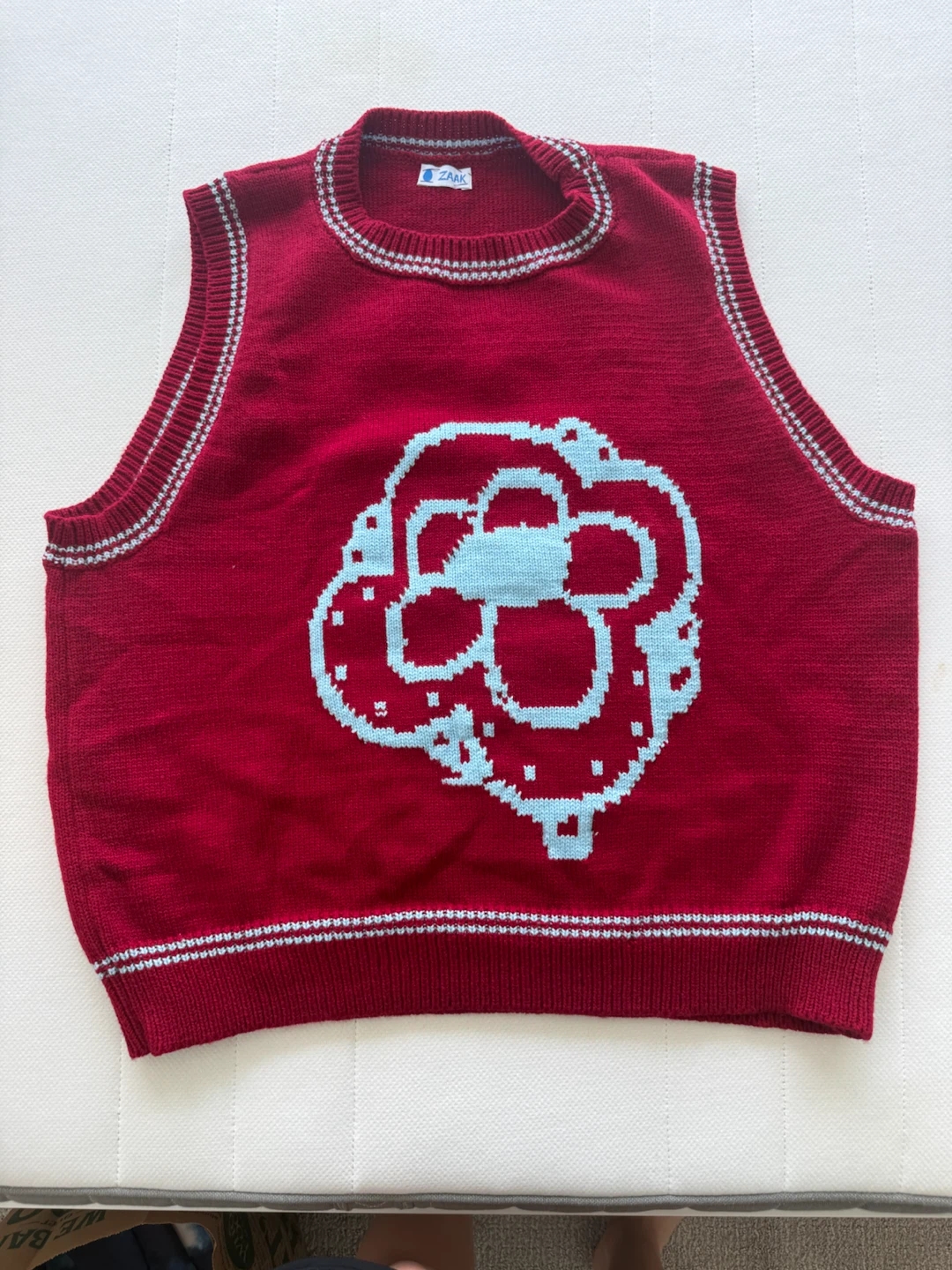 ZAAK Red Floral Knit Sweater Vest