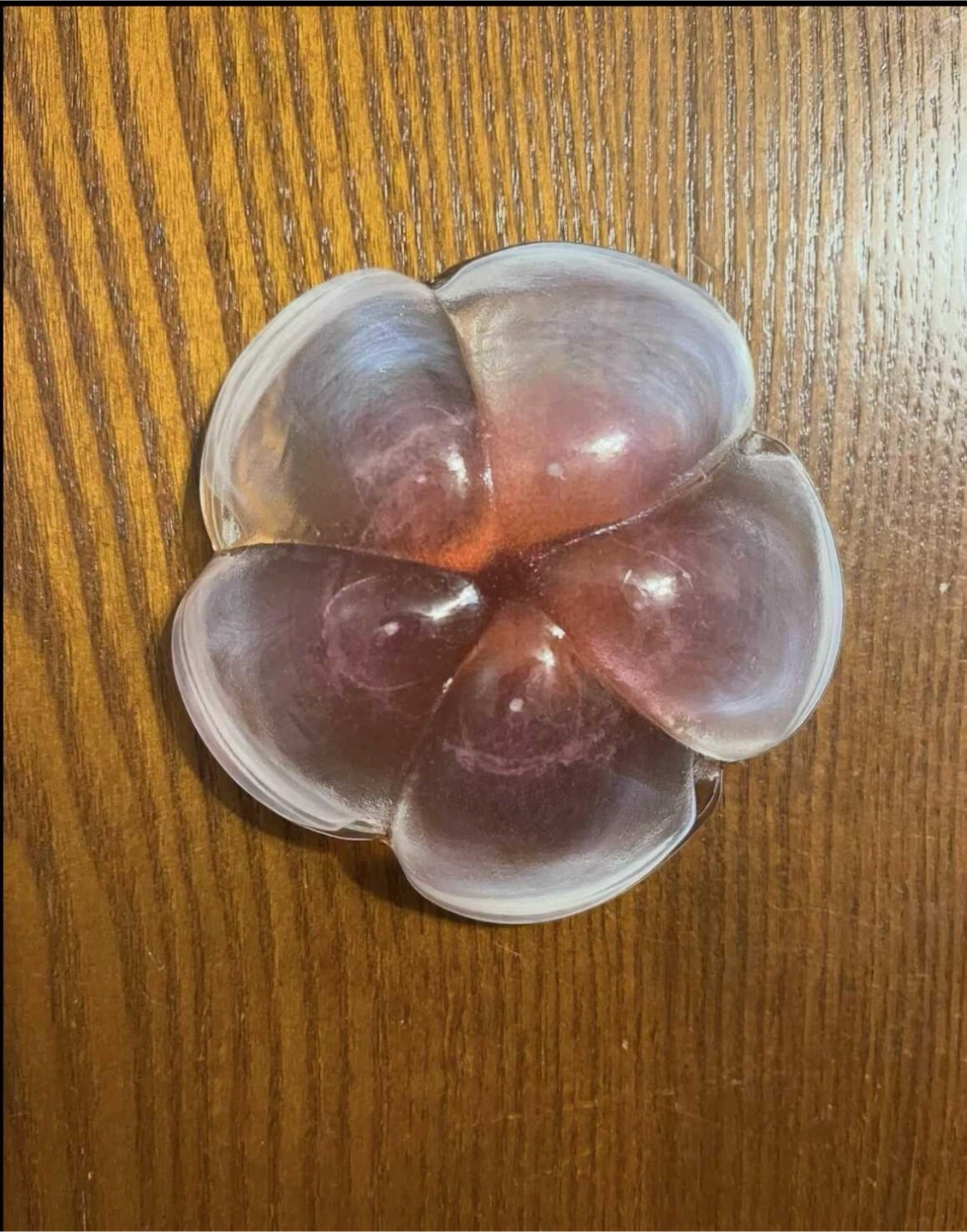 VINTAGE FLOWER SHAPED ART GLASS TRINKET DISH - photo 4
