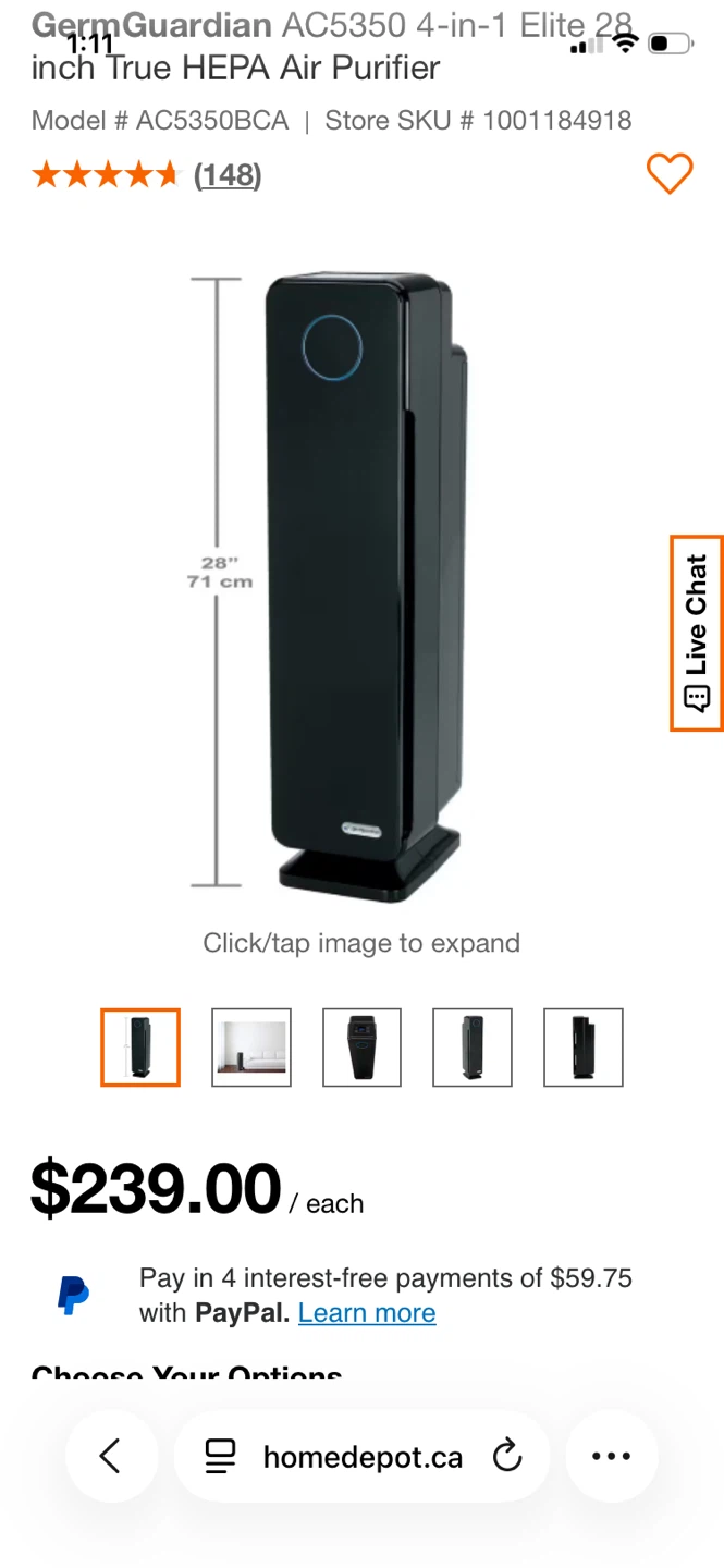 GermGuardian AC5350 4-in-1 Elite Air Purifier - photo 2