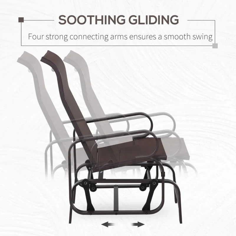 Patio Glider with Breathable Mesh Fabric