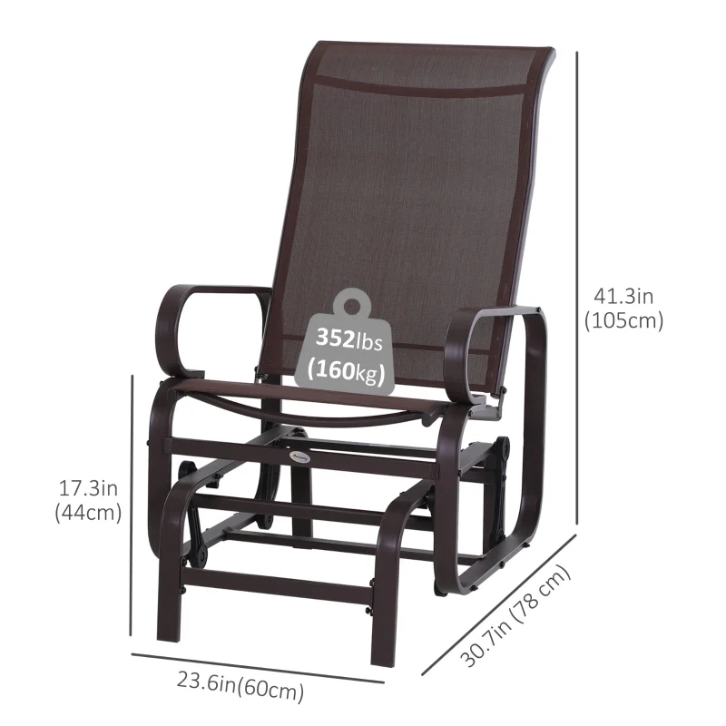Patio Glider with Breathable Mesh Fabric - photo 4