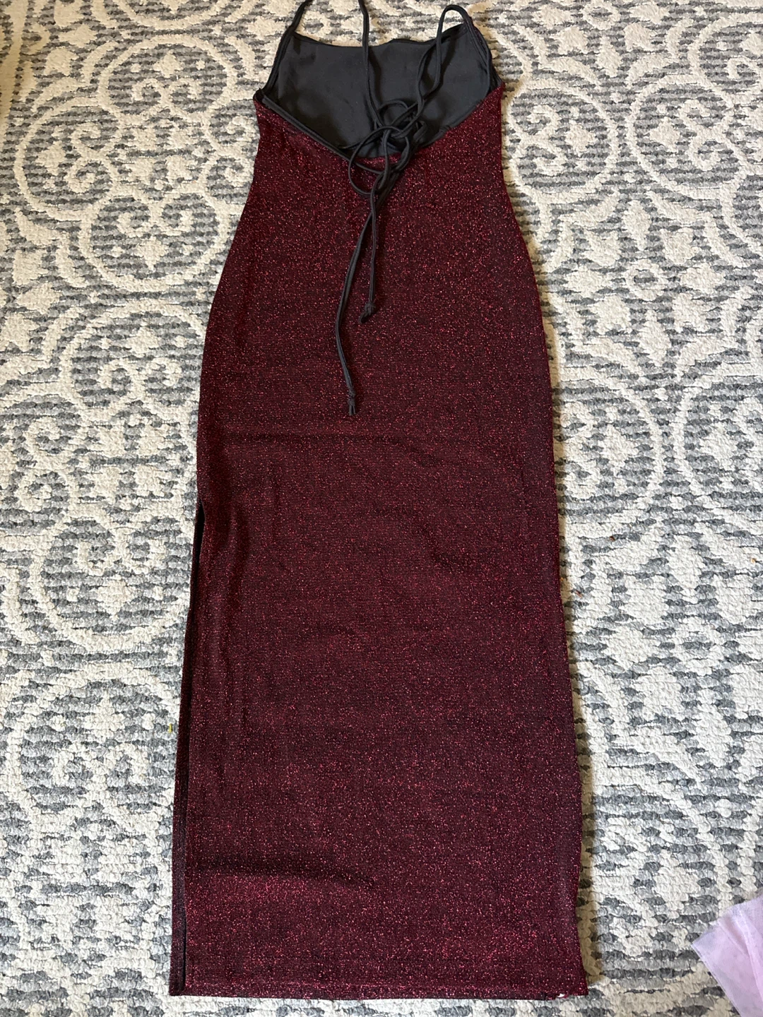 Sparkly Red Maxi Dress with Double Slits Size small - photo 3