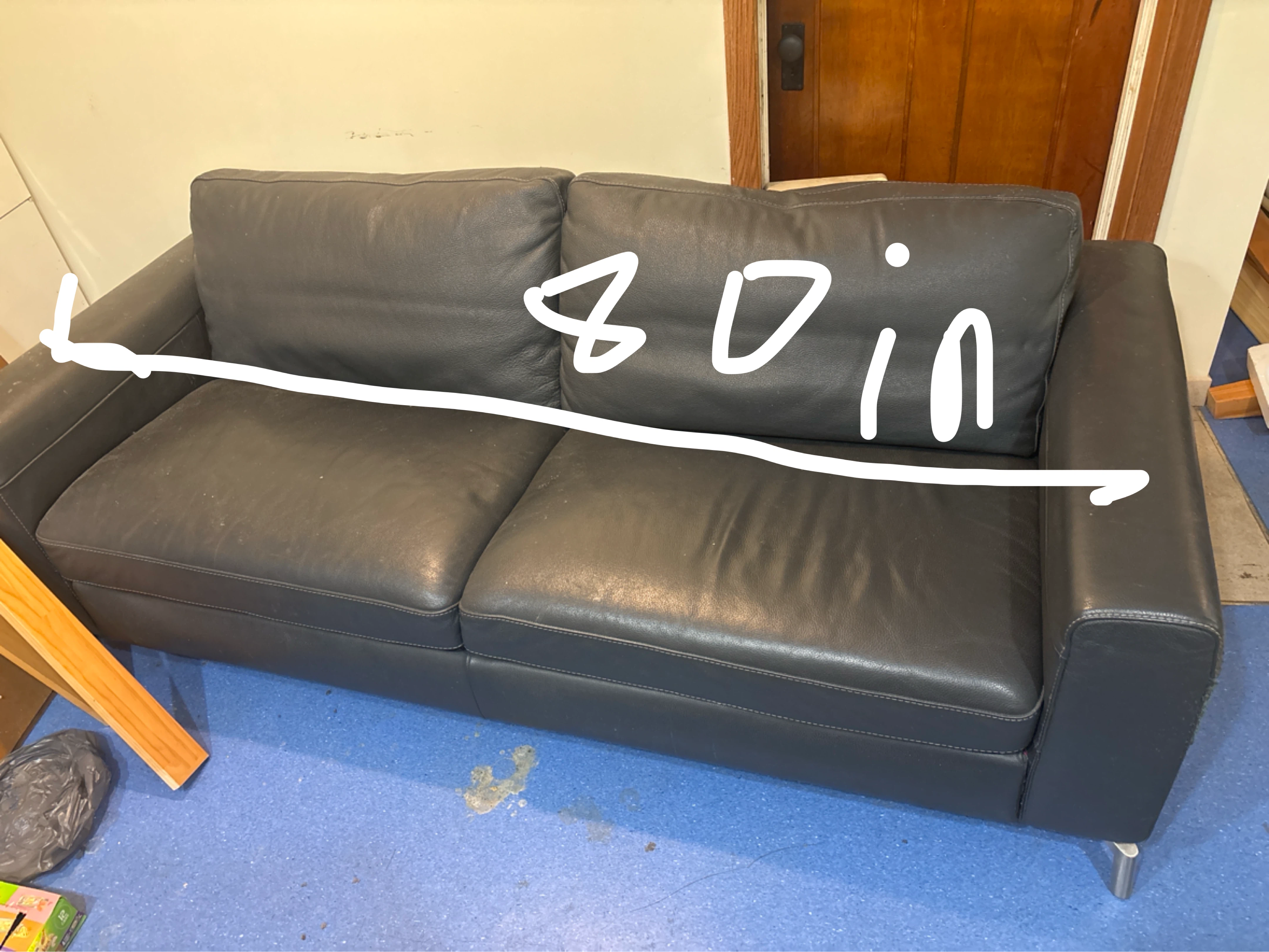 Dark grey Leather Sofa