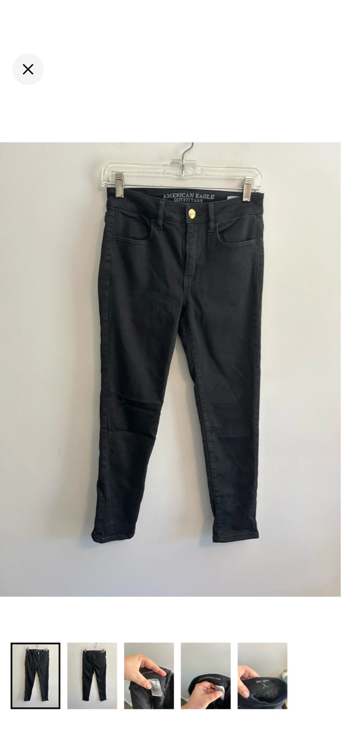 American Eagle Hi-Rise Jeggings Black Size 2 Long