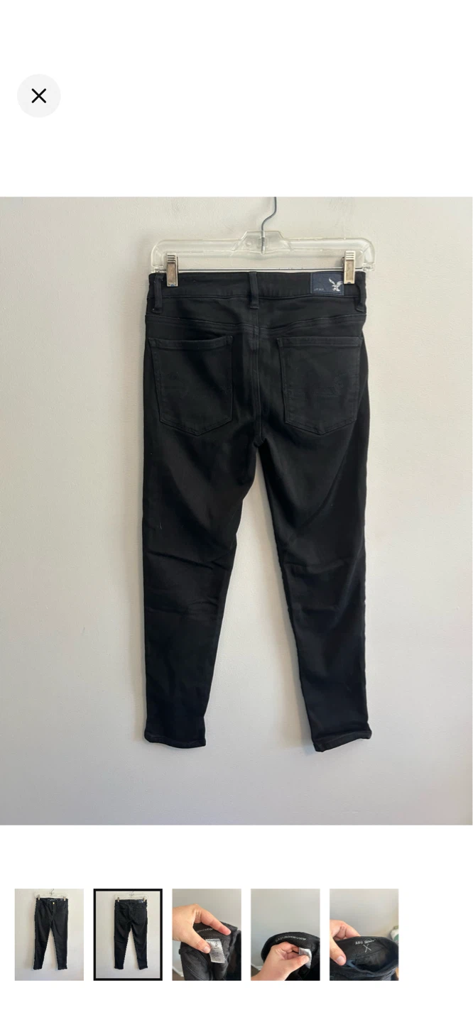 American Eagle Hi-Rise Jeggings Black Size 2 Long - photo 2