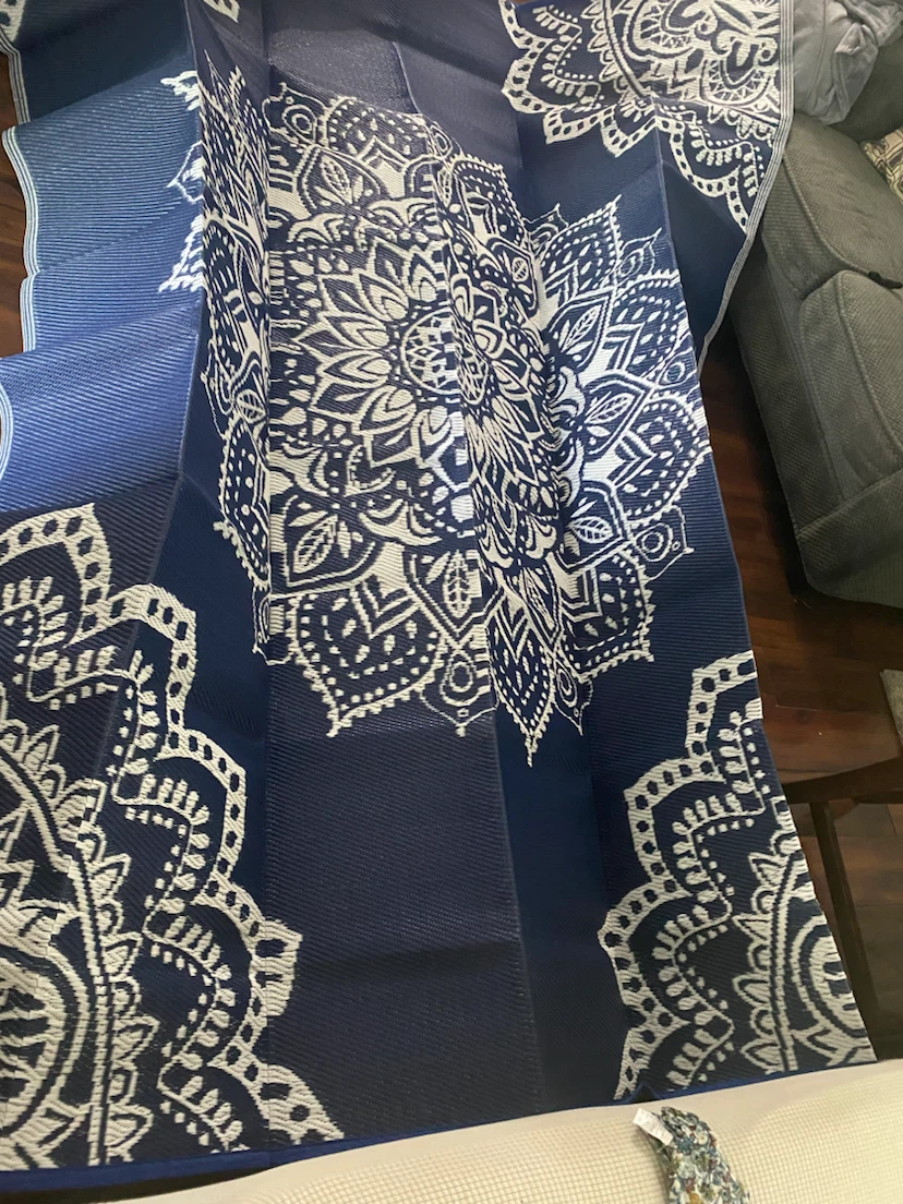 Blue Mandala Print Outdoor Mat
