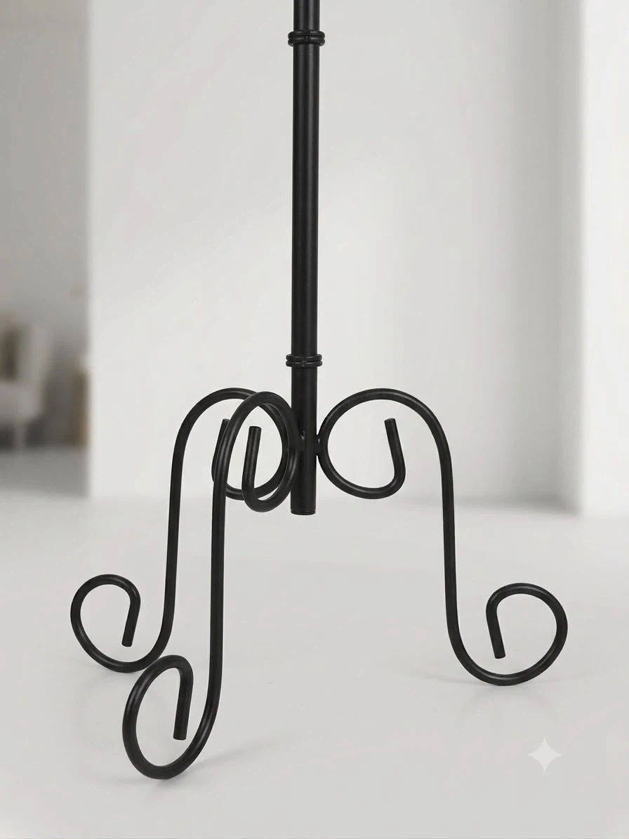 Set of 2 Black Metal Floor Candle Holders - photo 2