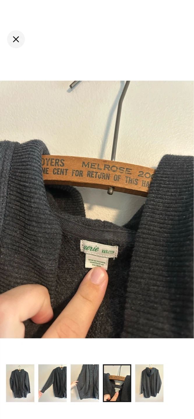 Aerie Charcoal Grey Hooded Cardigan - photo 4