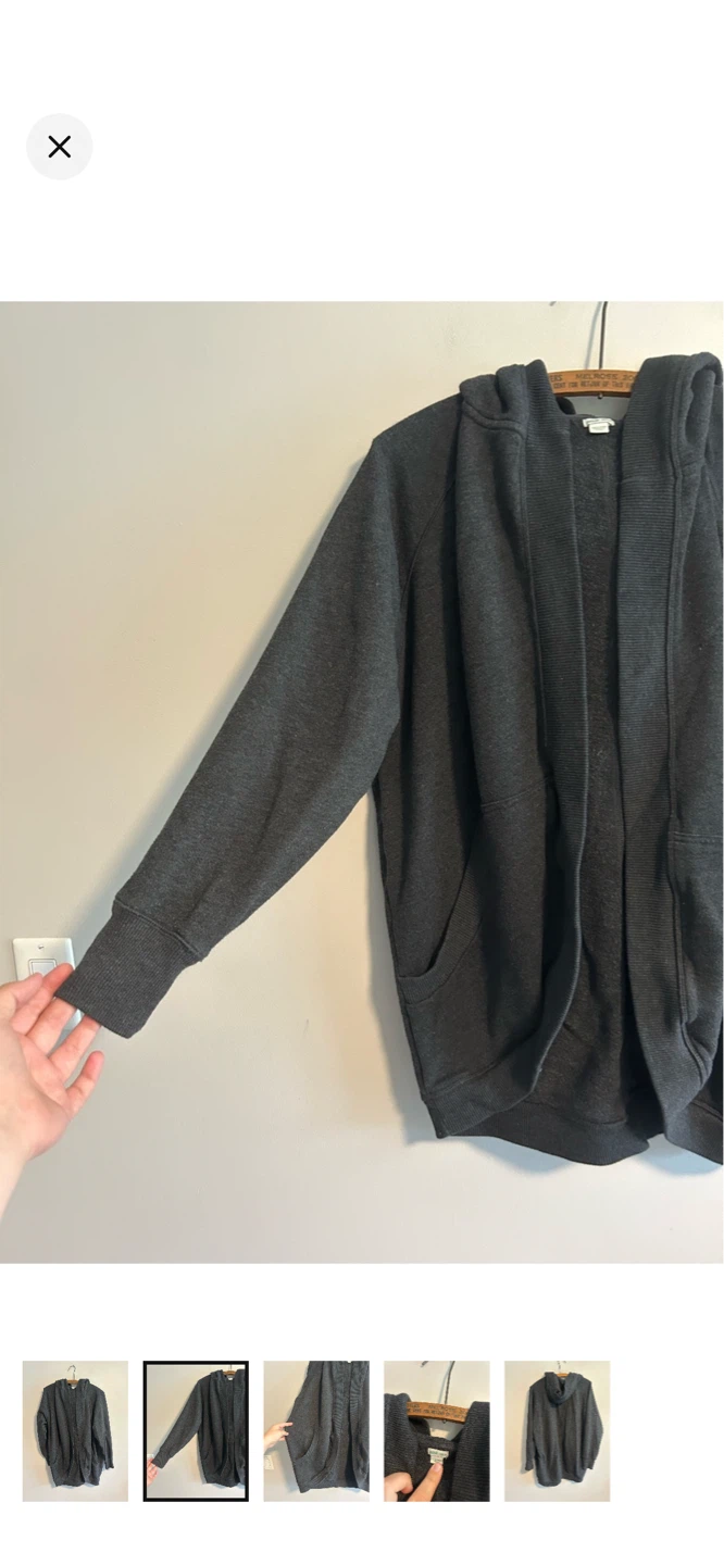 Aerie Charcoal Grey Hooded Cardigan - photo 2
