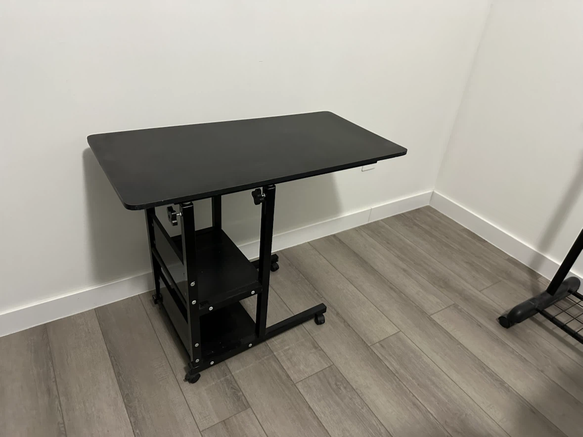 Black Adjustable Height Rolling Side Table - photo 2