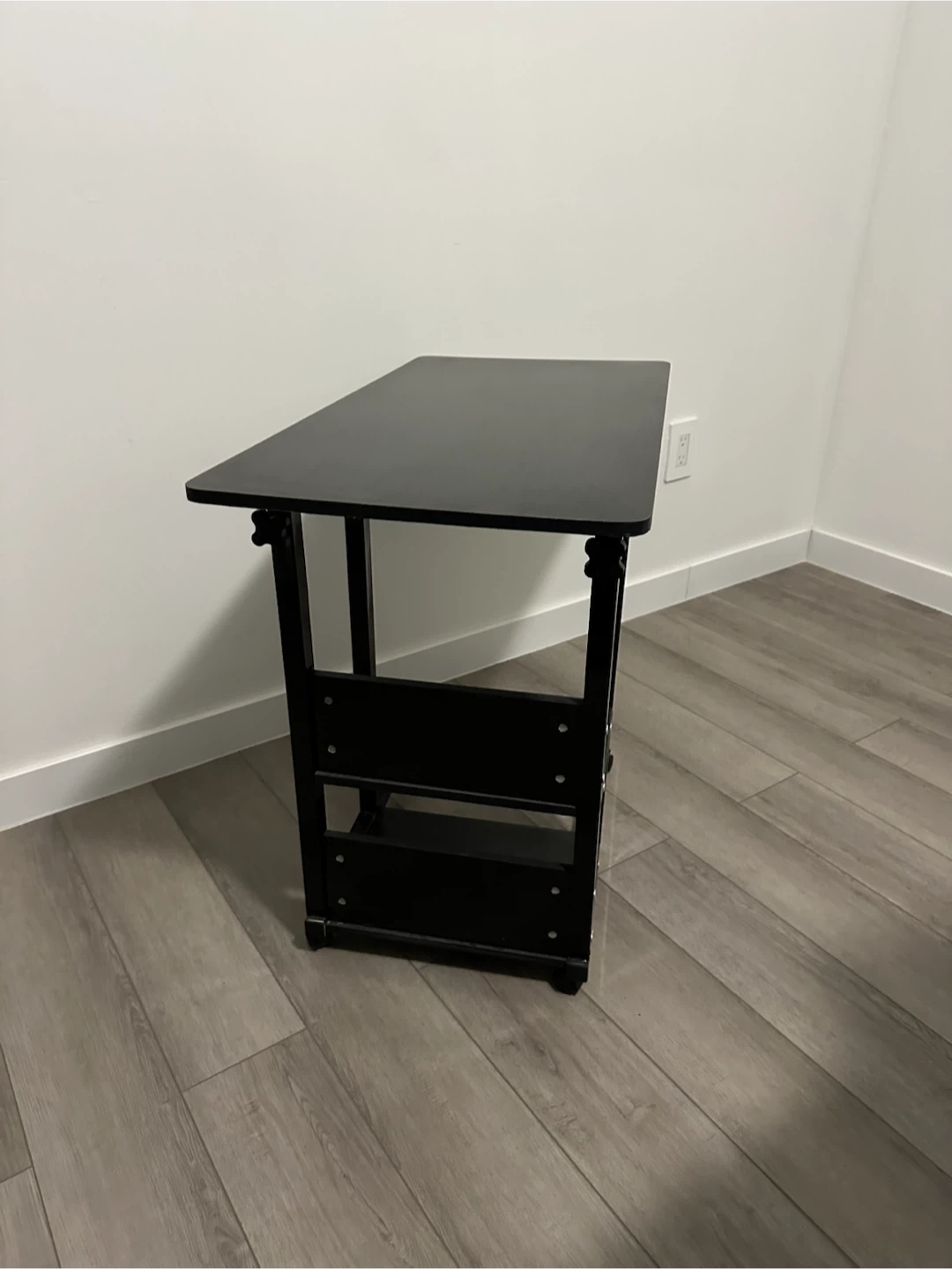 Black Adjustable Height Rolling Side Table - photo 3