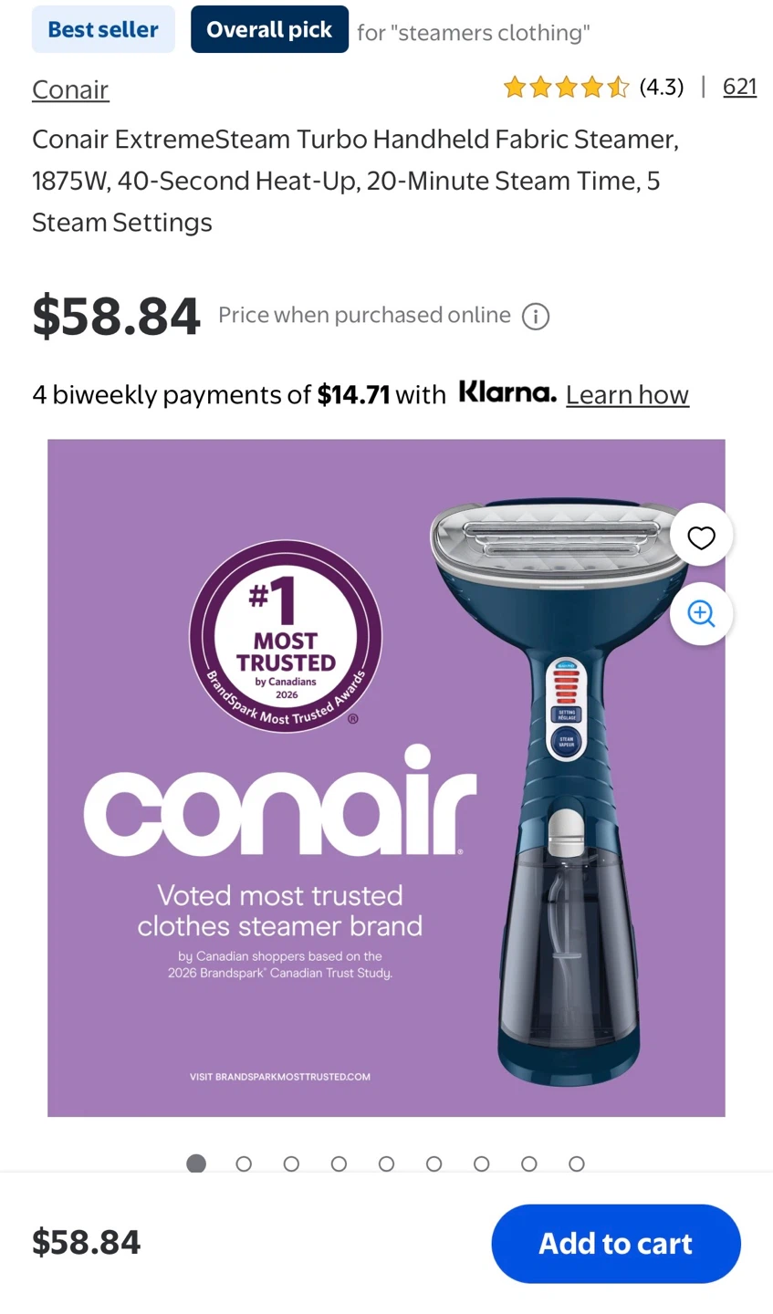 Conair ExtremeSteam Turbo Handheld Fabric Steamer - photo 2