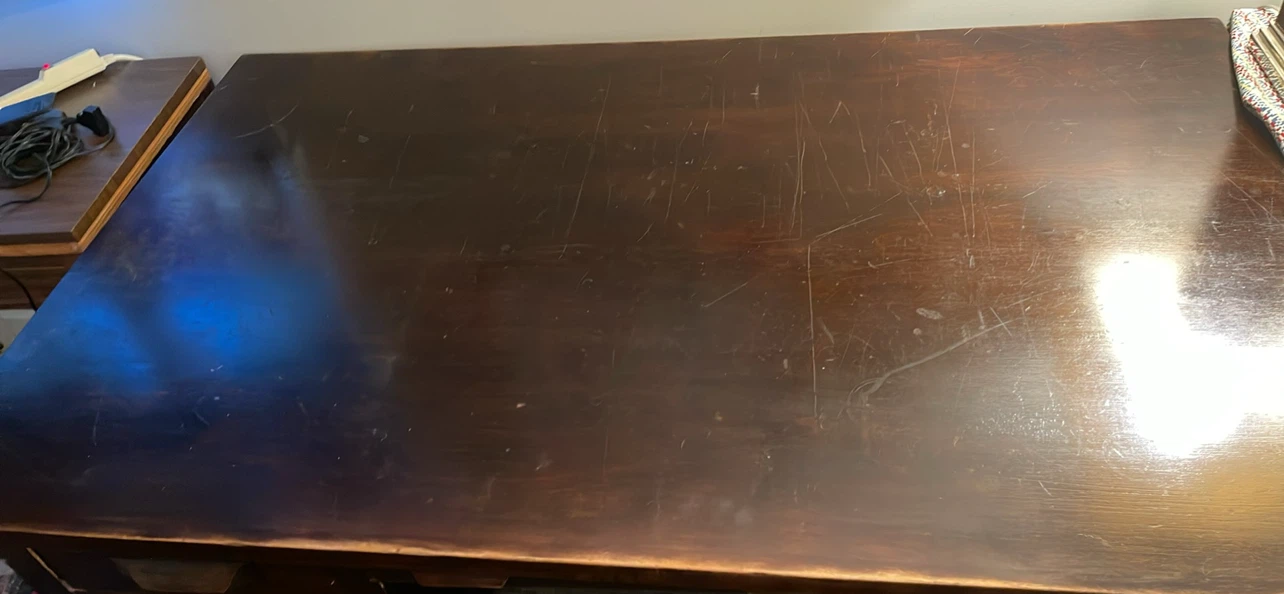 Vintage Wooden Desk with Drawers - photo 2