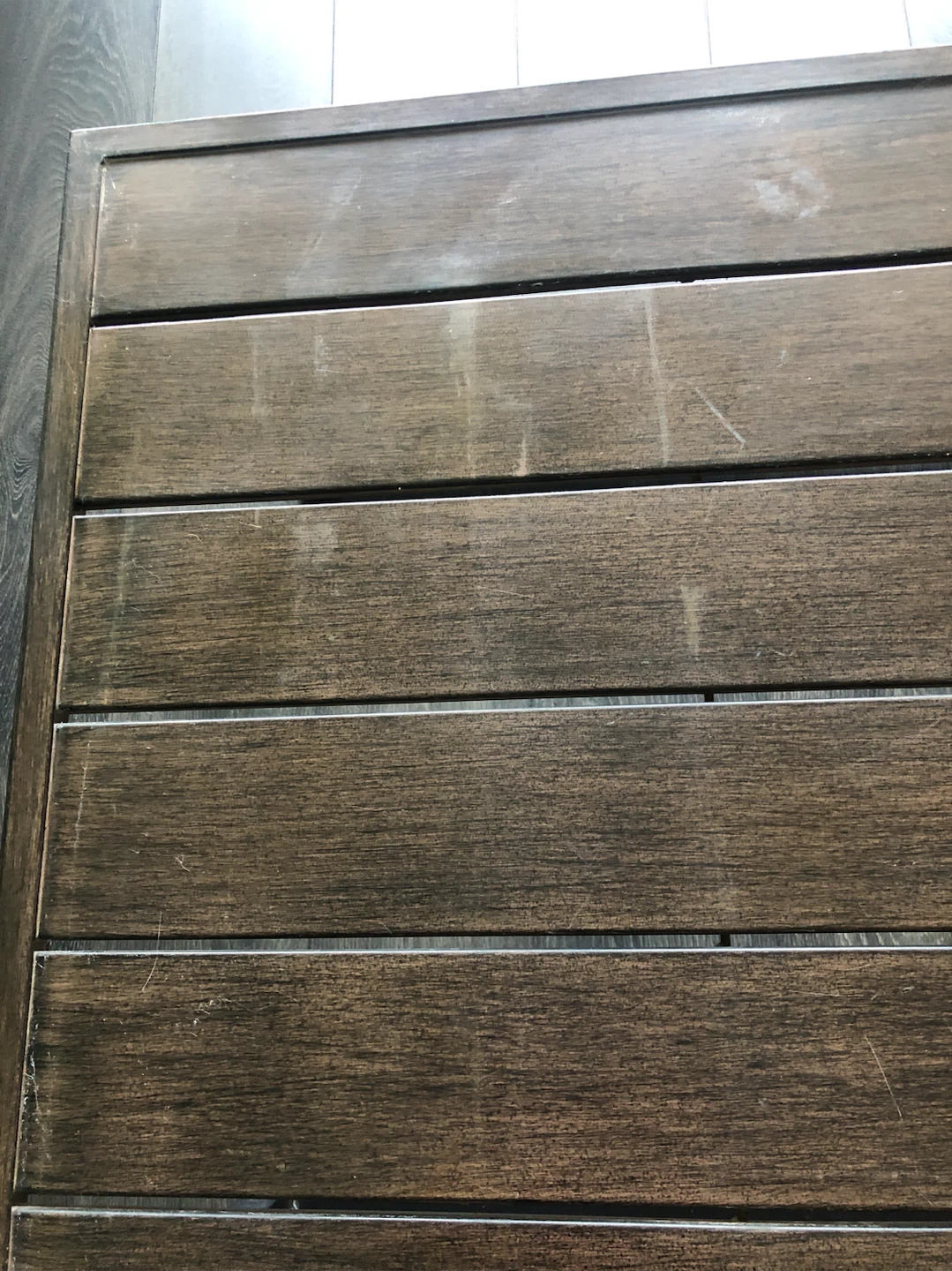 Faux-Wood Metal Patio Table - photo 2