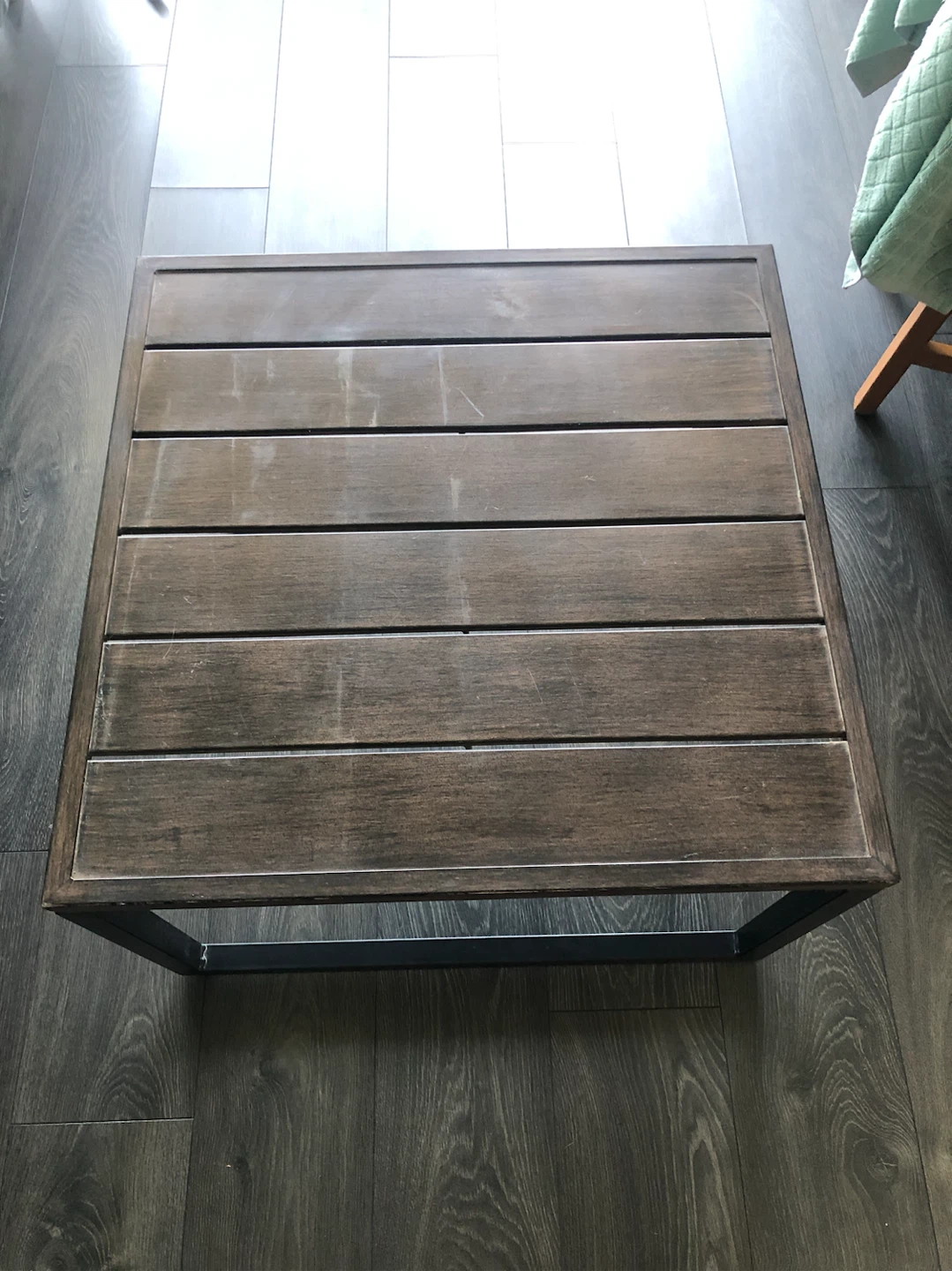 Faux-Wood Metal Patio Table - photo 3