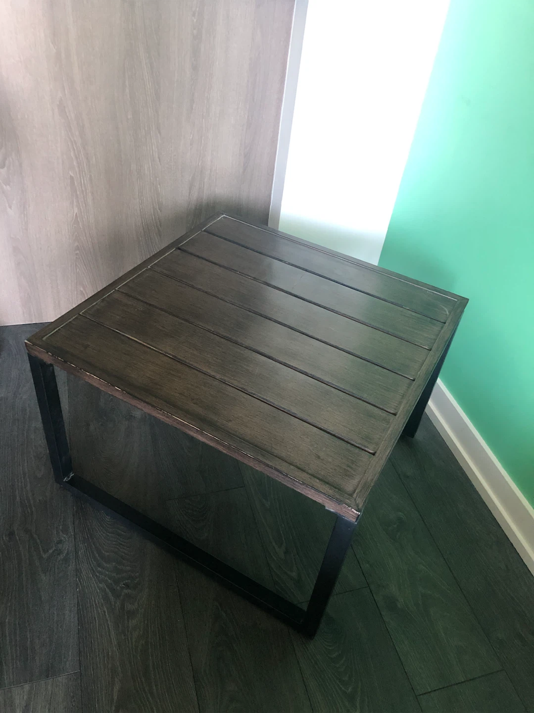 Faux-Wood Metal Patio Table - photo 4