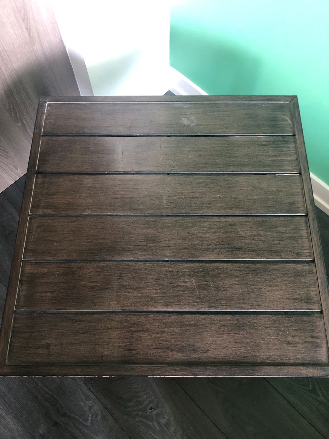 Faux-Wood Metal Patio Table - photo 5