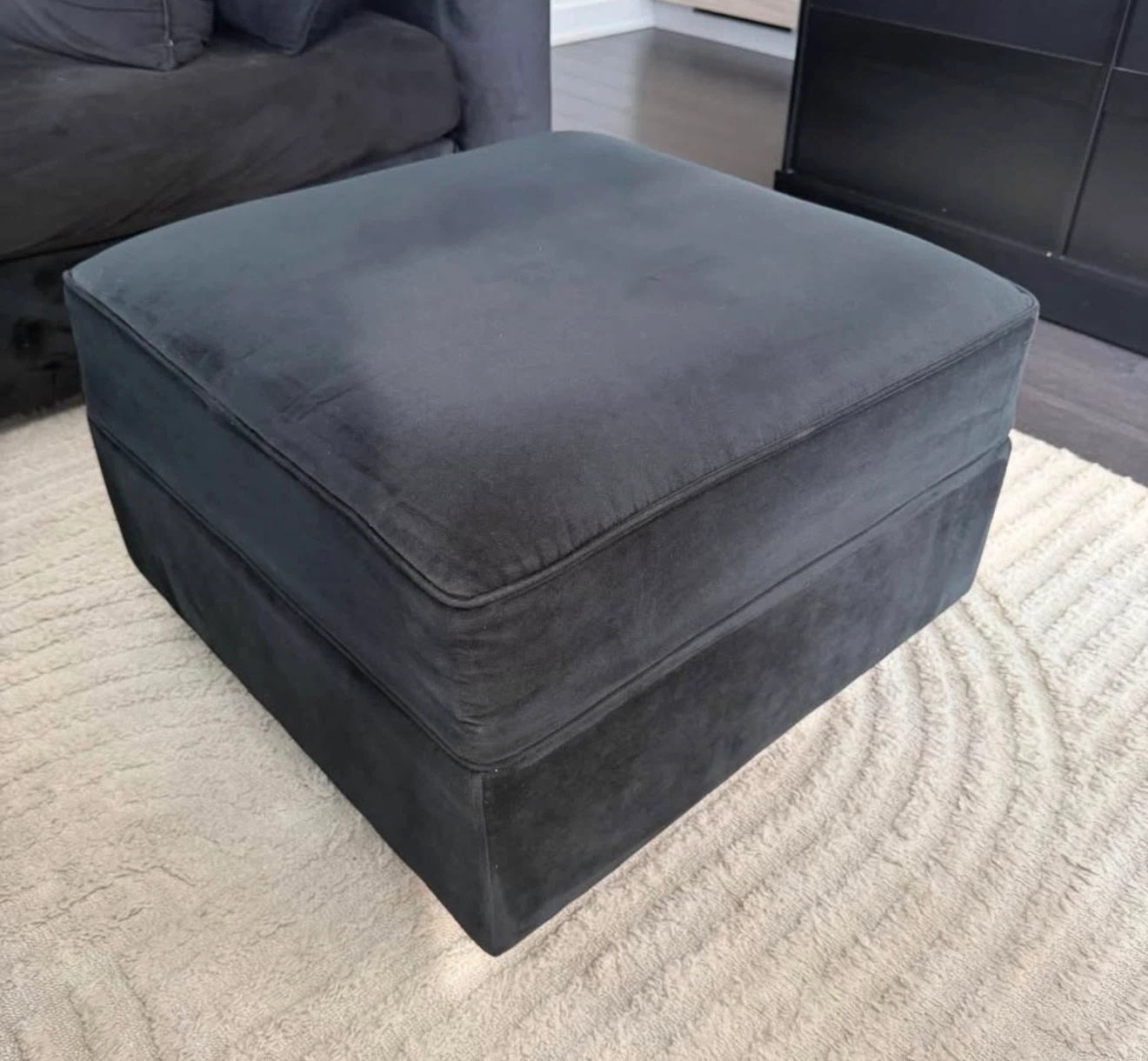 Ebern Designs Velvet Ottoman