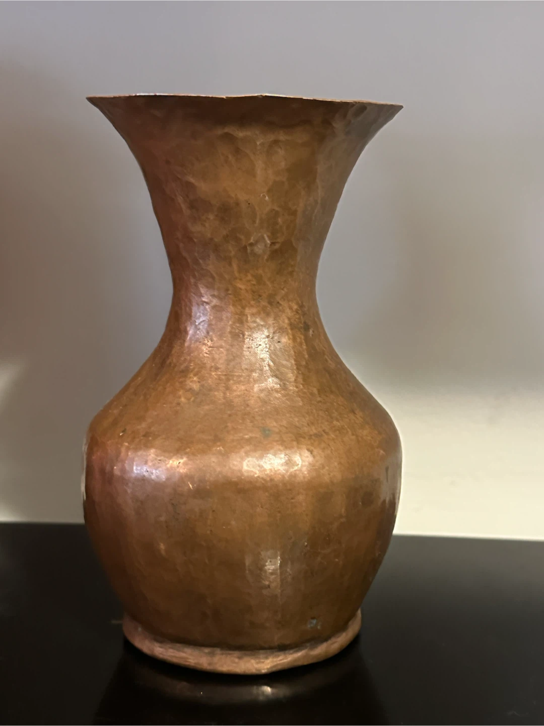Mexican hand hammered copper vase