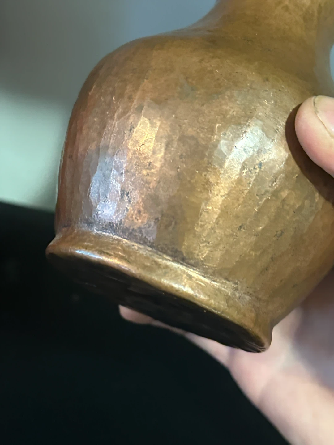 Mexican hand hammered copper vase - photo 5