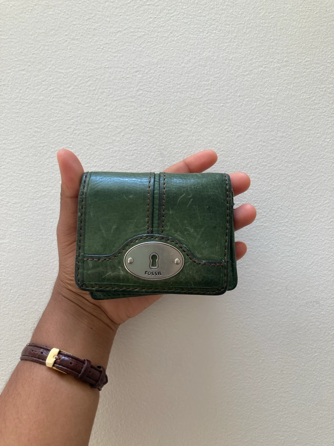 Fossil Green Leather Wallet