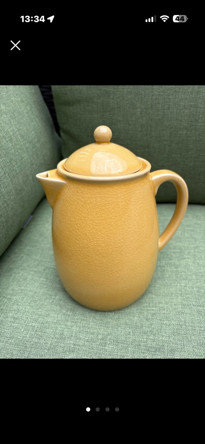 Jars France Yellow Ceramic Pitcher with Lid