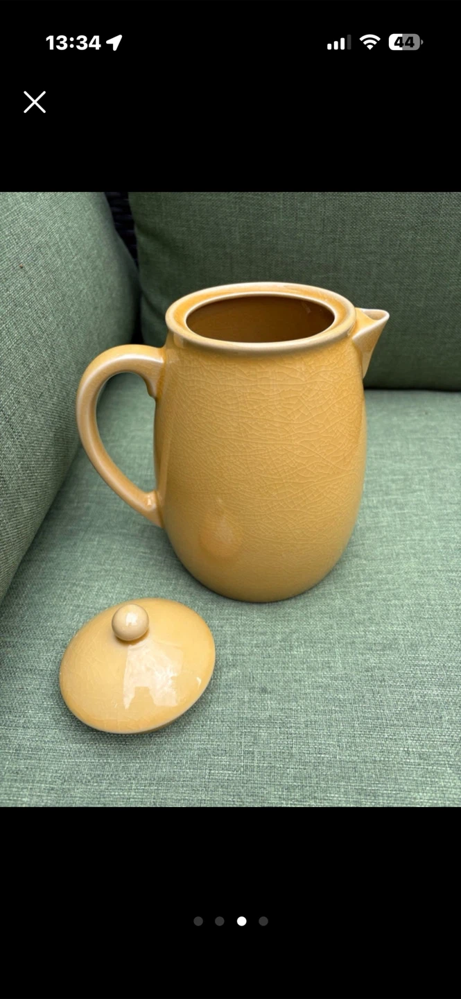 Jars France Yellow Ceramic Pitcher with Lid - photo 3