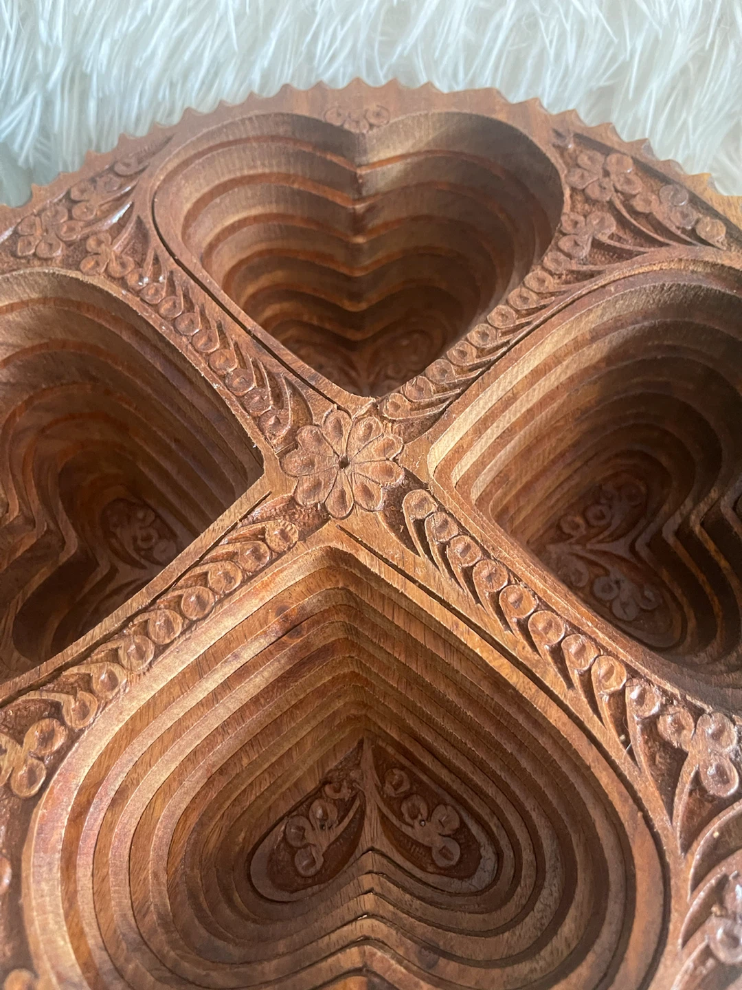 Wooden Folding Basket with Heart Design - photo 4