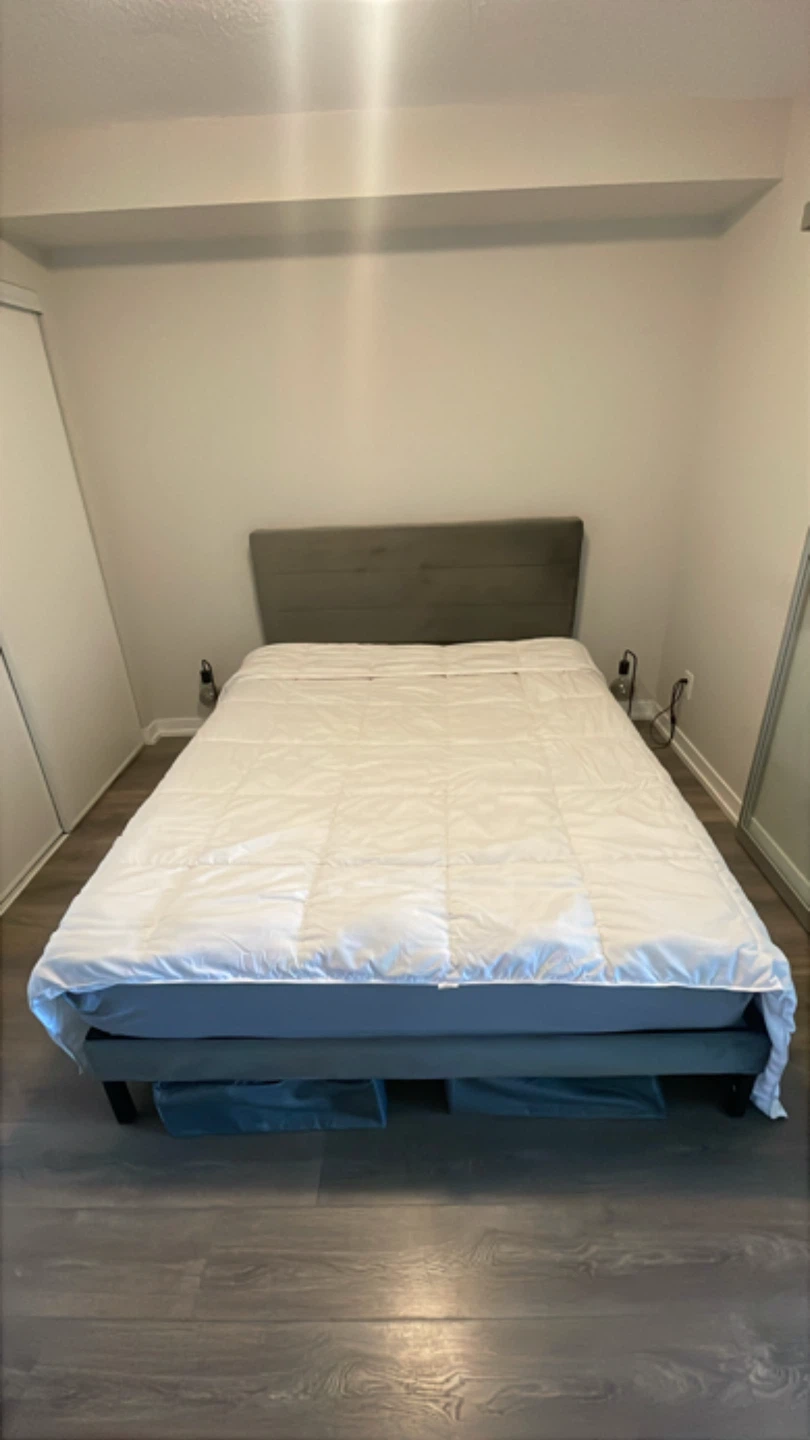 Queen Headboard, Bed Frame + Mattress - photo 2