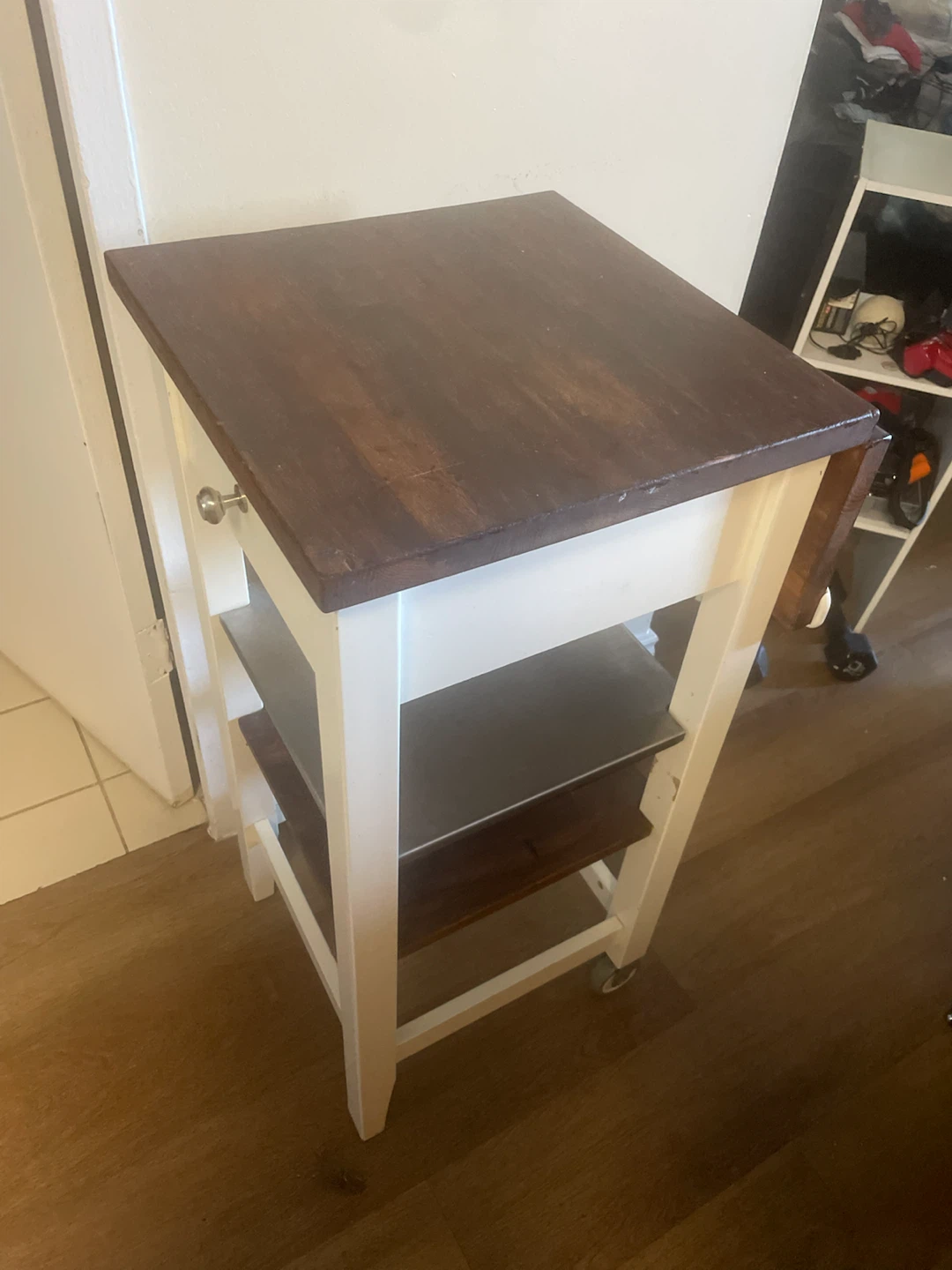 Wooden kitchen cart with wheels - photo 2