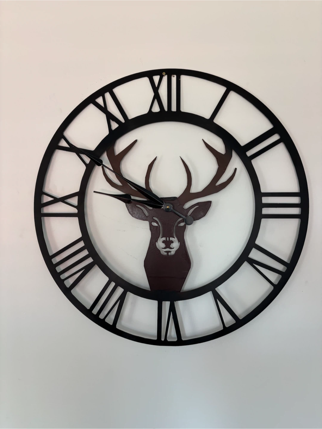 75 cm (30”) Metal Deer Wall Clock