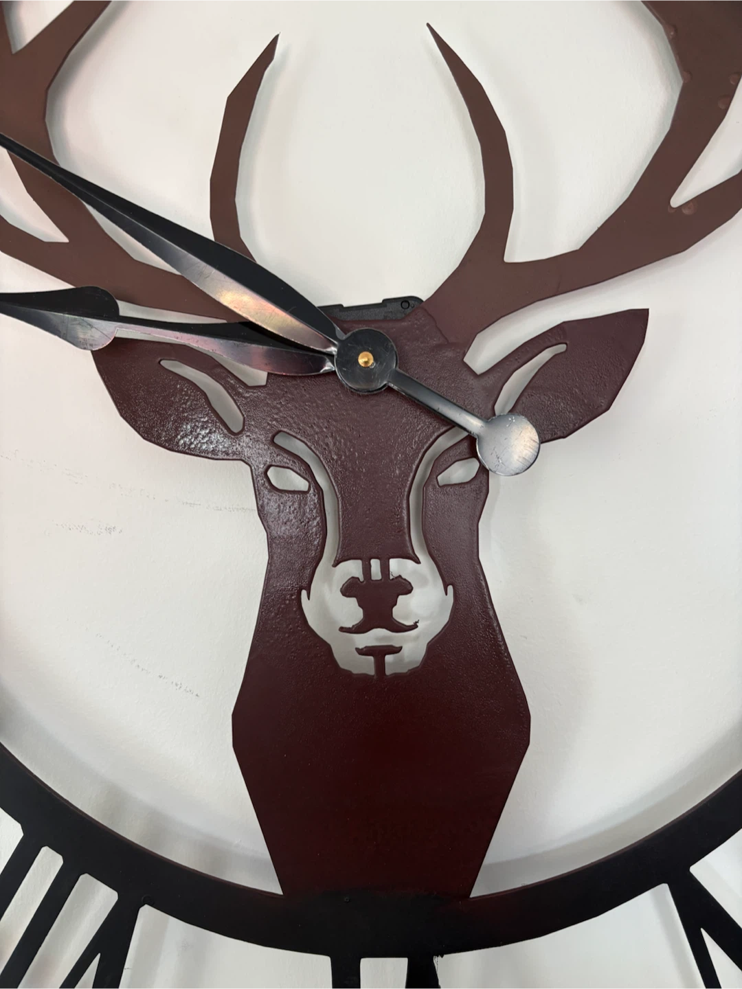 75 cm (30”) Metal Deer Wall Clock - photo 3