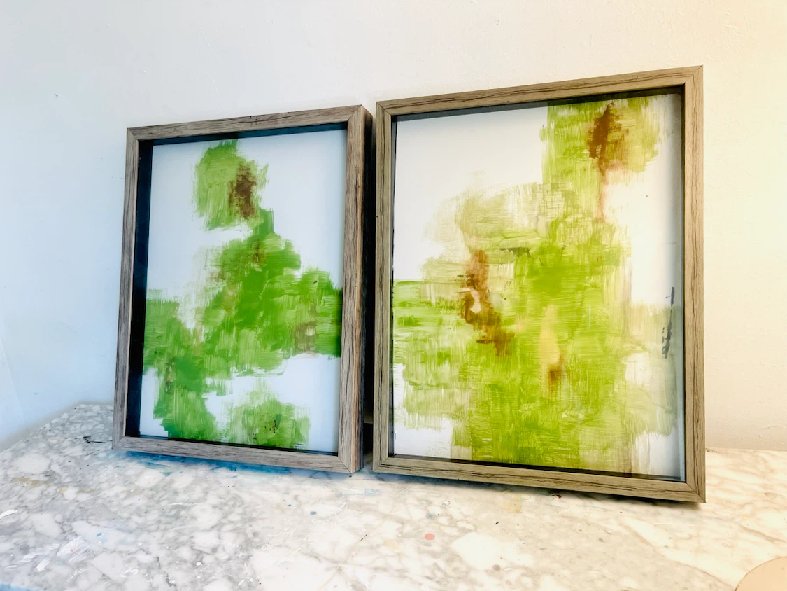 Set of 2 Framed Abstract Art Pieces - photo 2