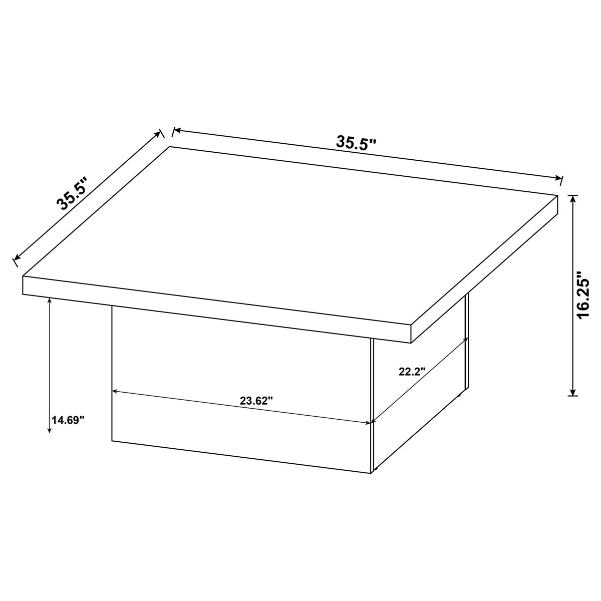 Modern Square Wood Coffee Table - photo 2