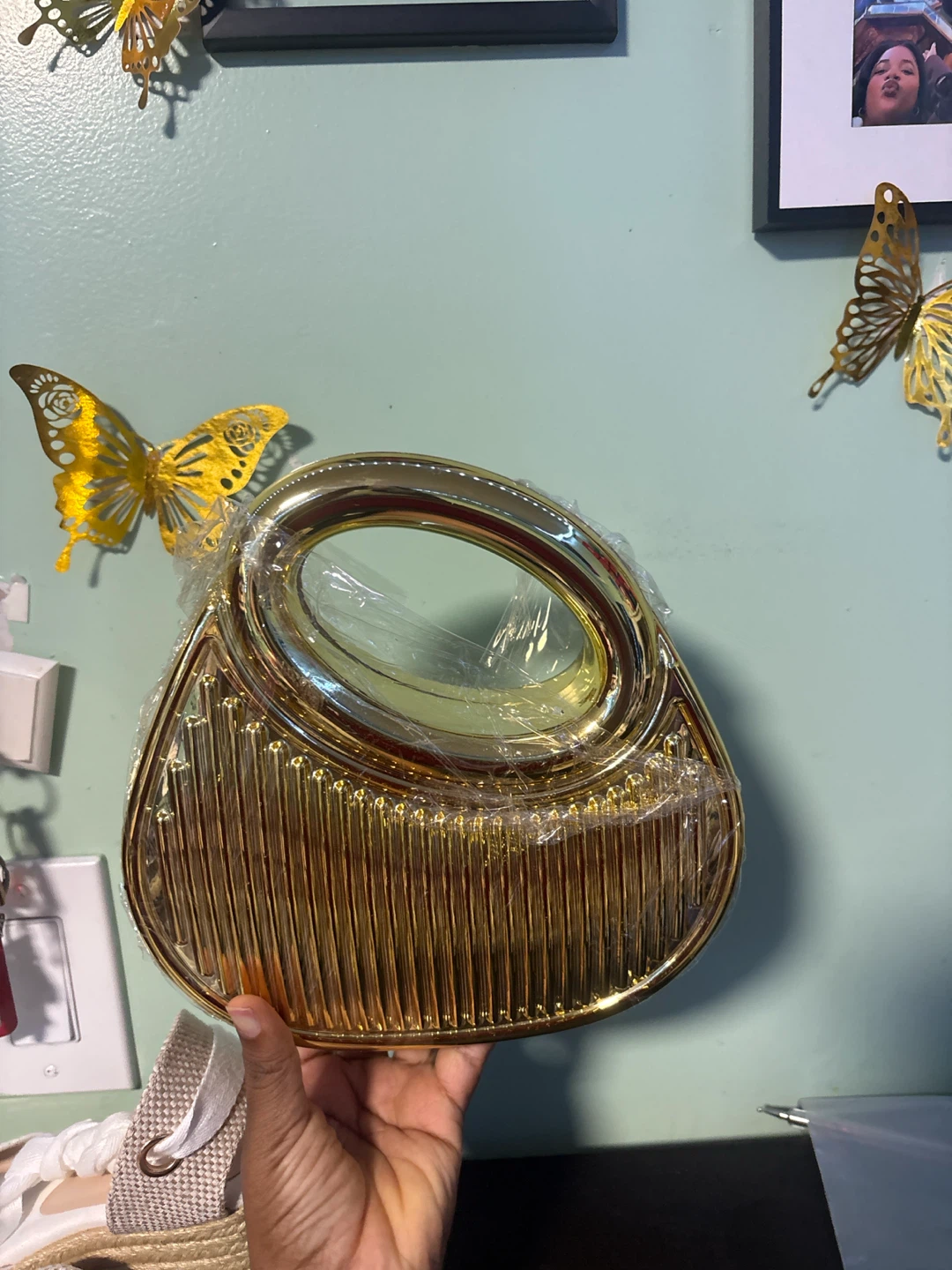 Gold Transparent Handbag