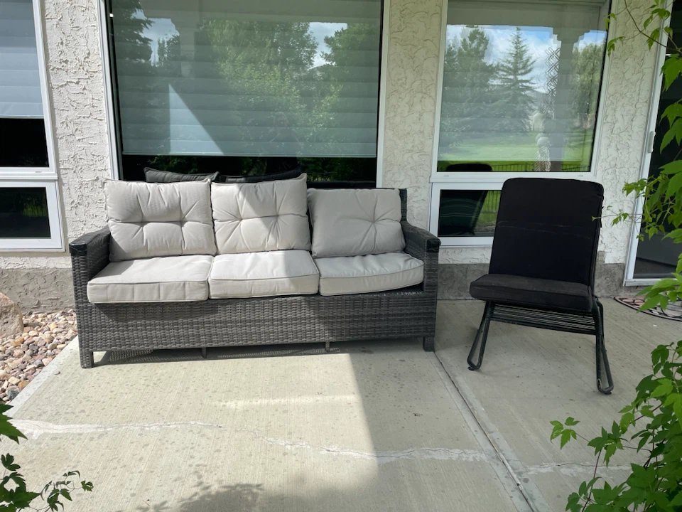 Wicker Patio Sofa with Cushions