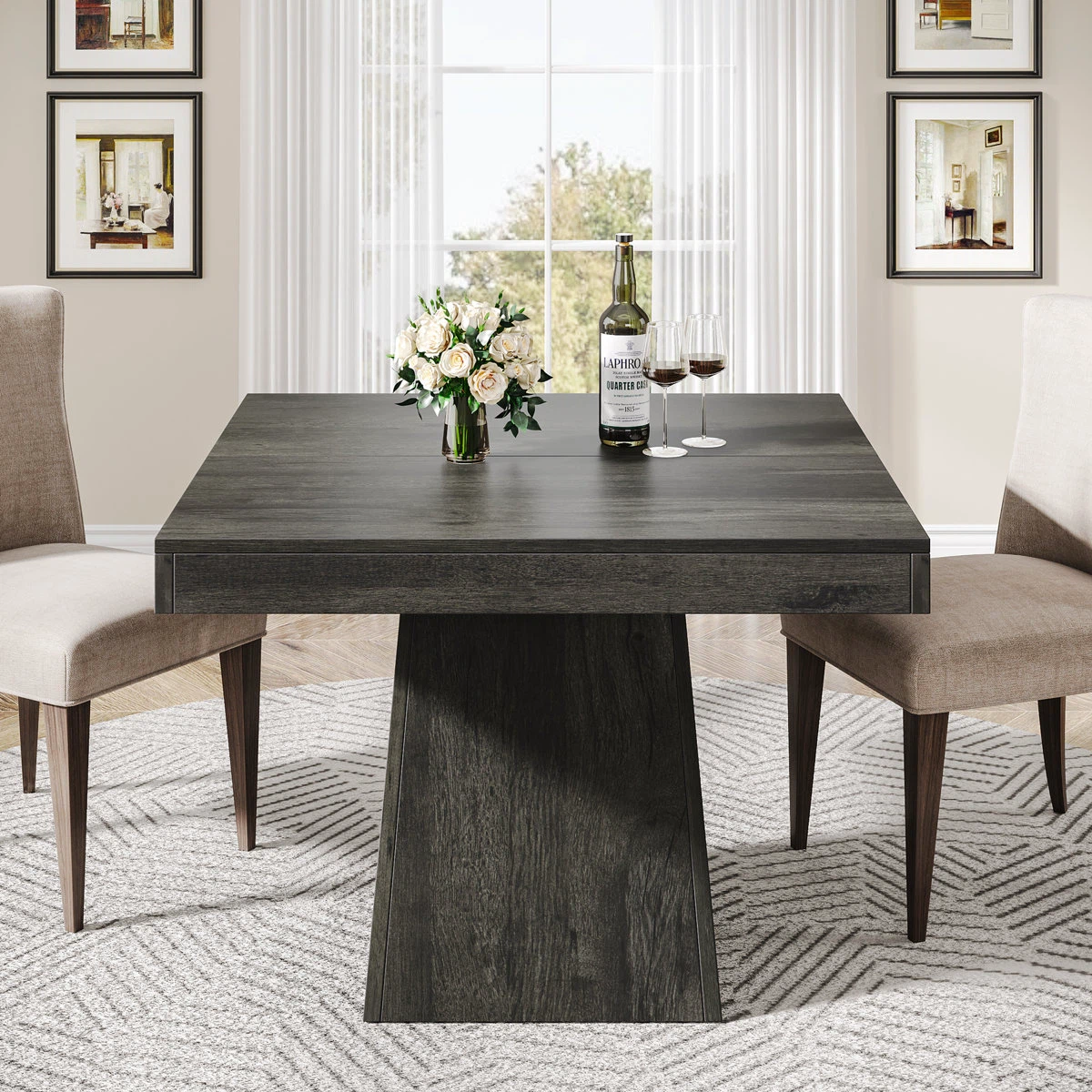 Square Pedestal Dining Table Only Table