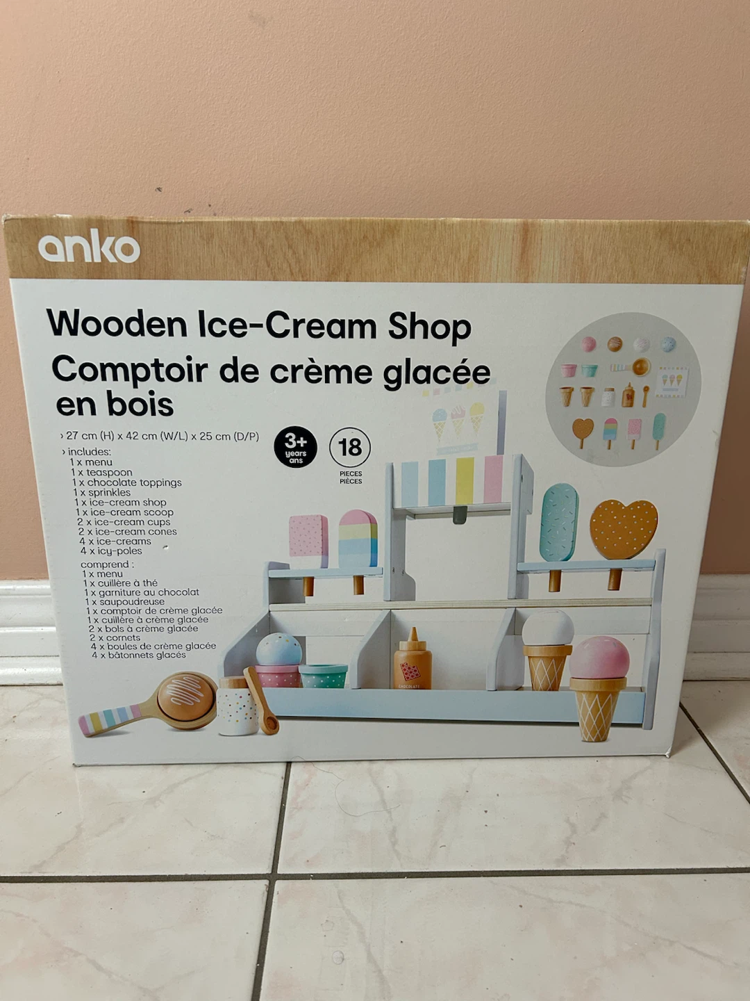 BNIB Anko Wooden Ice-Cream Shop Play Set