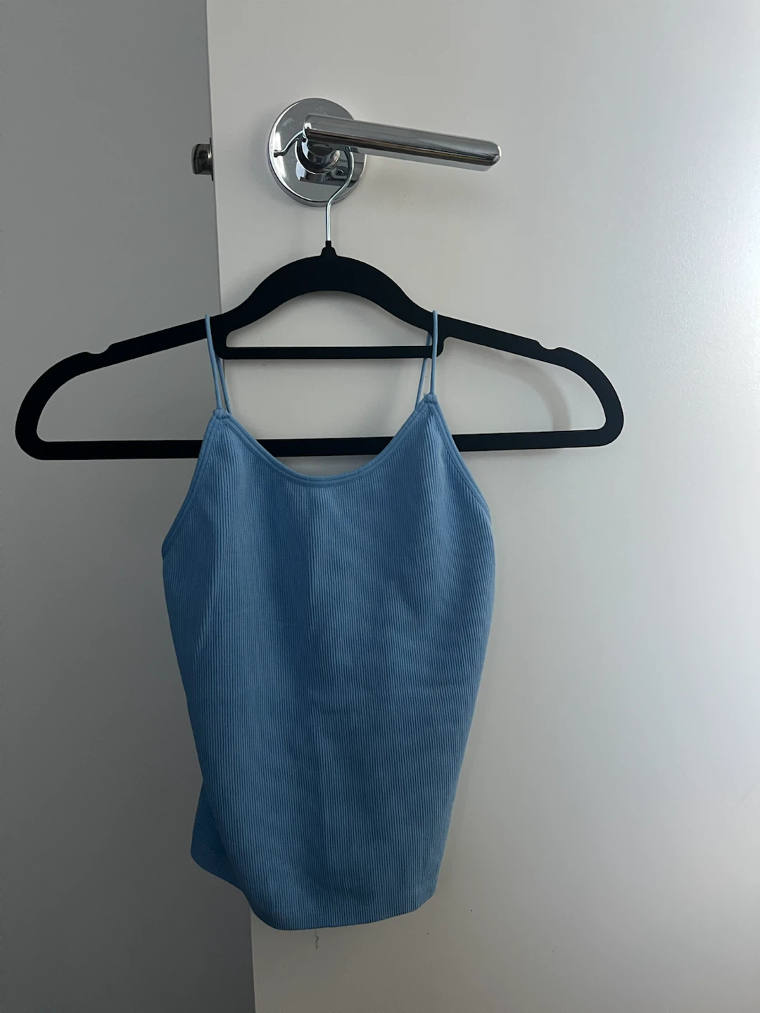 Light Blue Ribbed Camisole Top