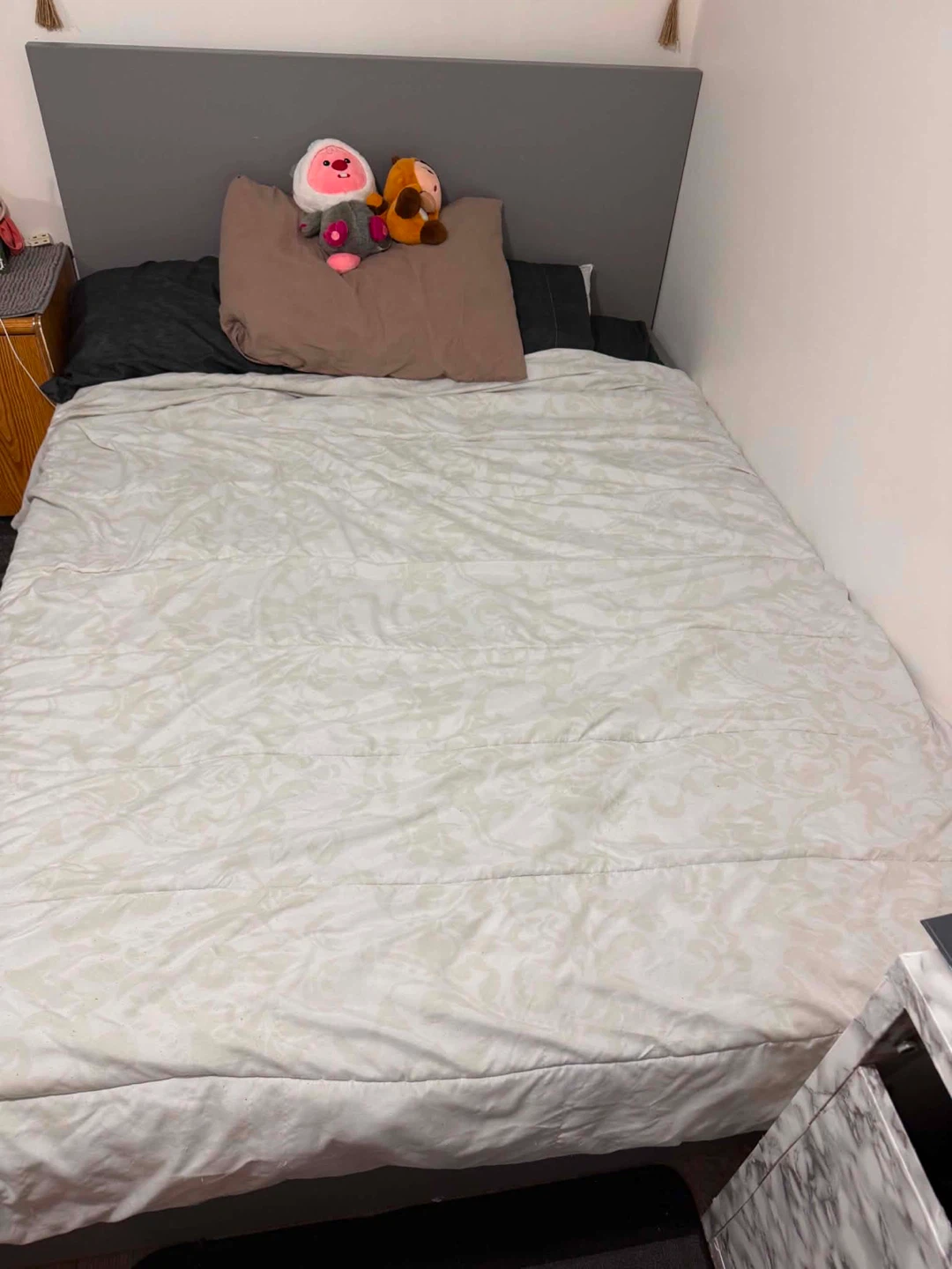 Grey Queen Bed Frame with Mattress - photo 2