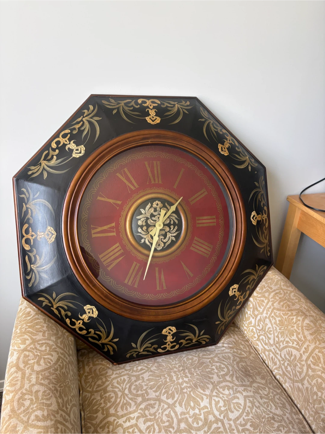 Octagonal Wall Clock with Roman Numerals