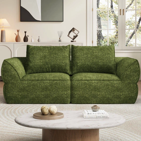 Green Loveseat Sofa - photo 3