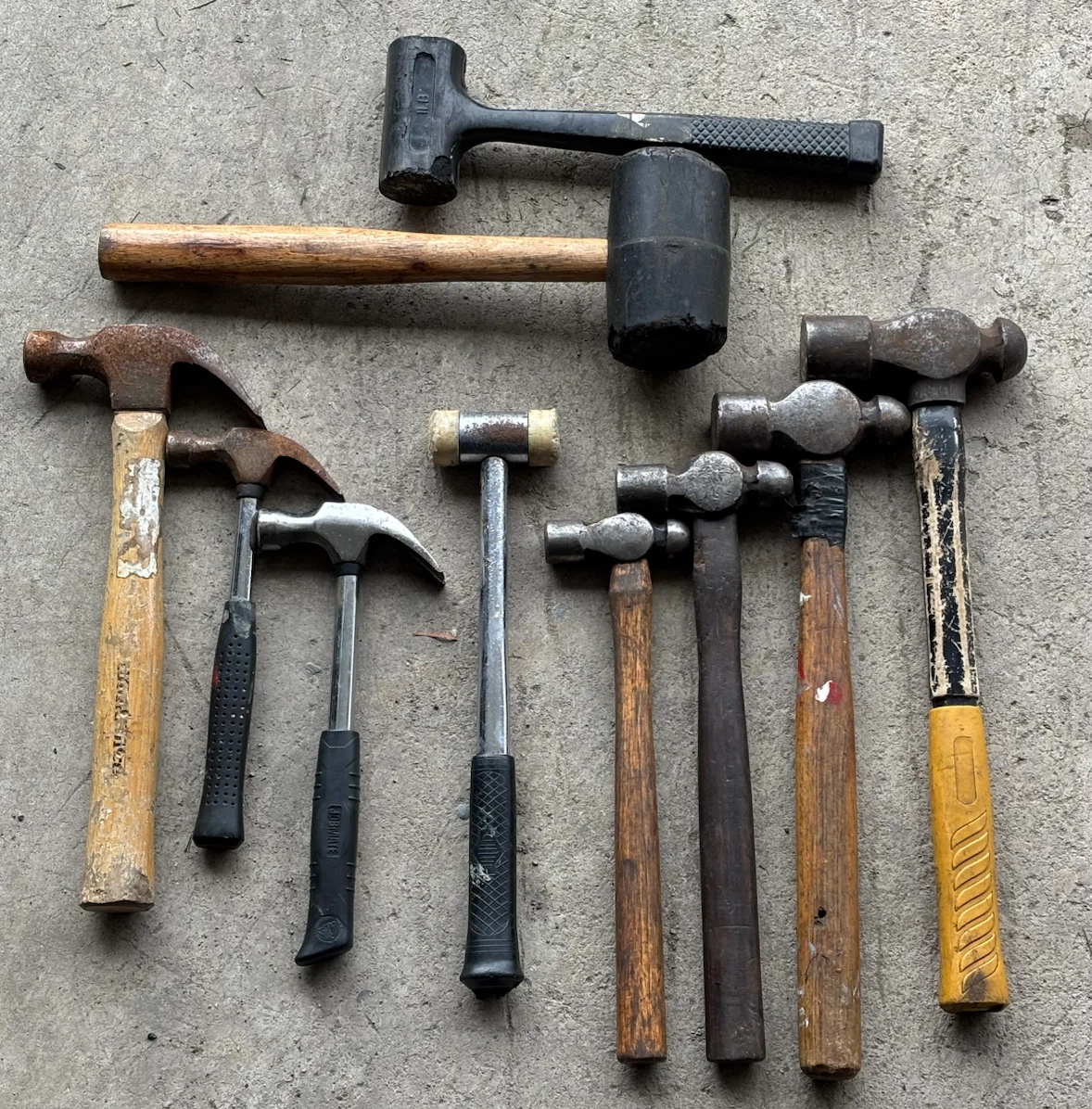Collection Of Ten Various Hammers.