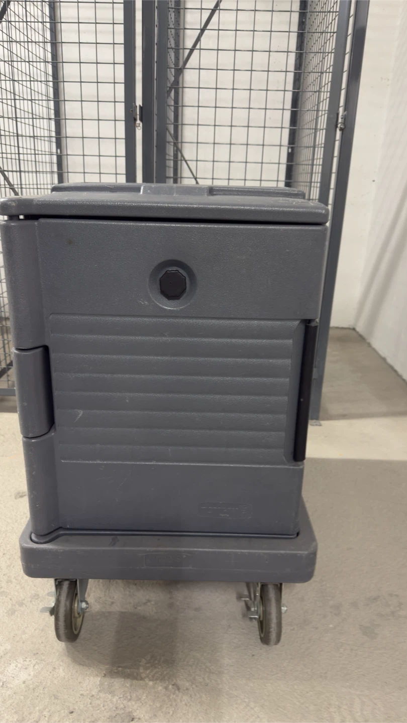 Grey Insulated Food Carrier with Wheels