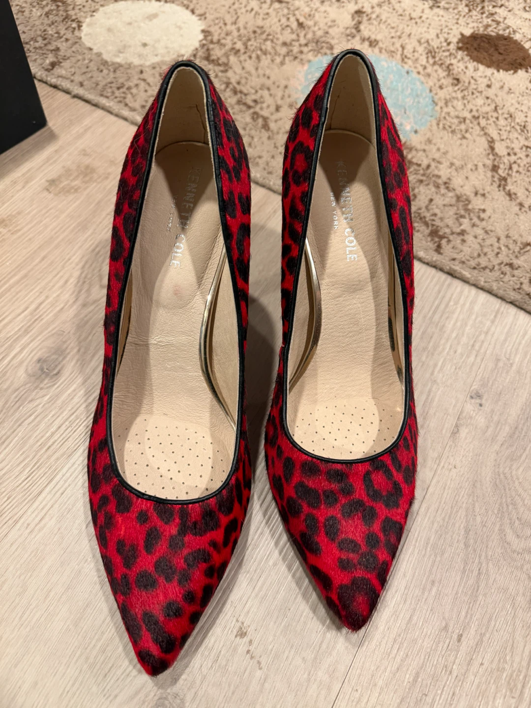 Kenneth Cole Red Leopard Print Heels Size 9M