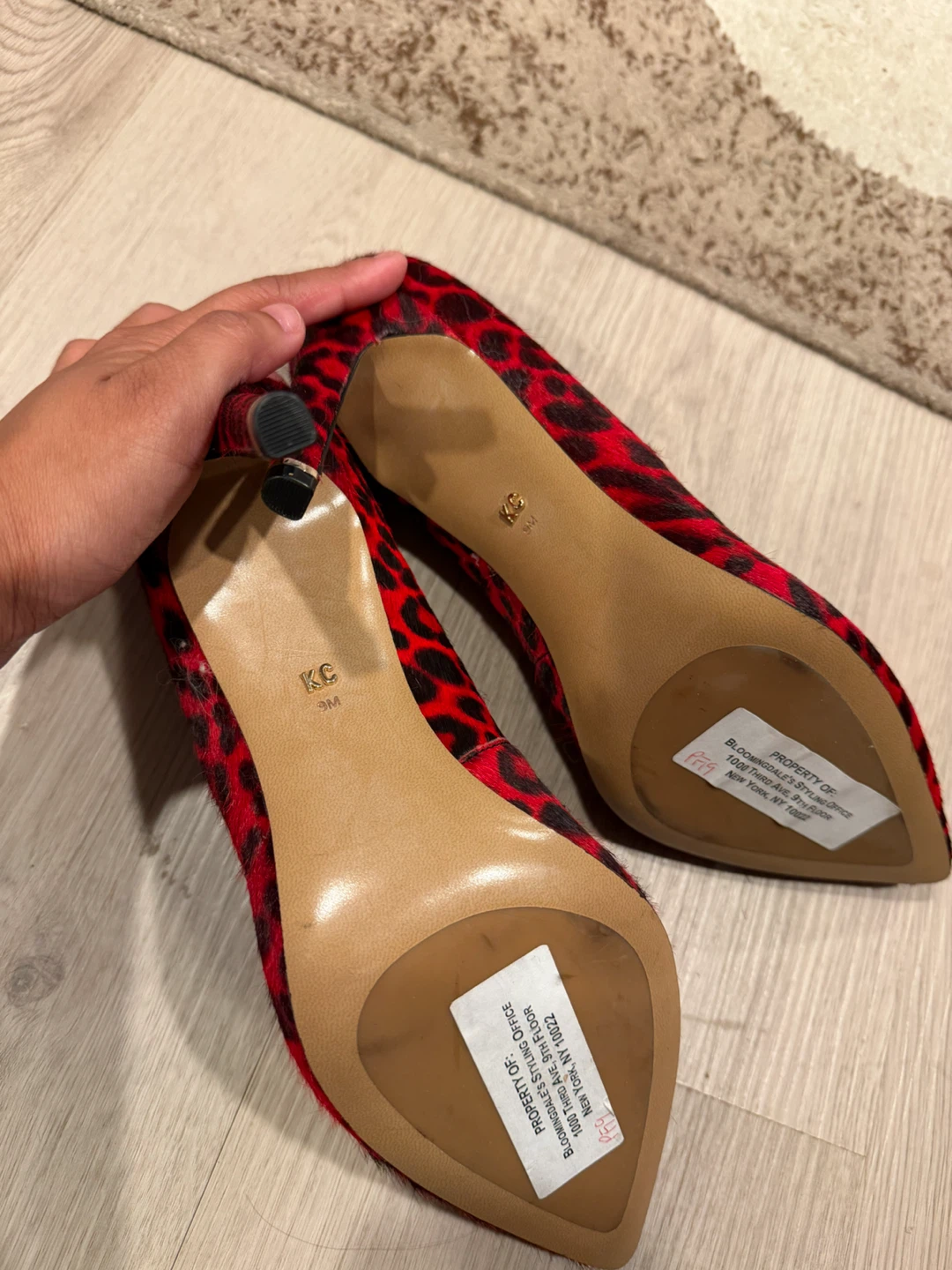 Kenneth Cole Red Leopard Print Heels Size 9M - photo 3