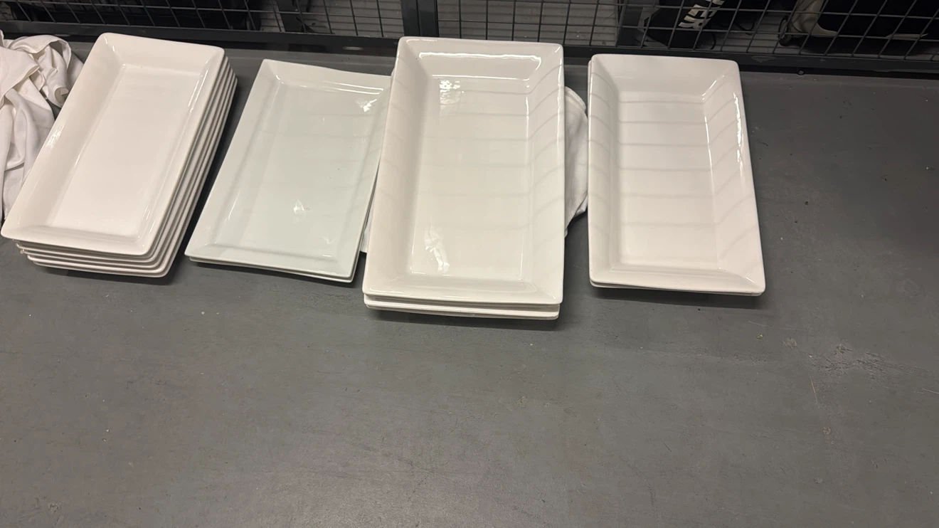 White Rectangular Serving Platters