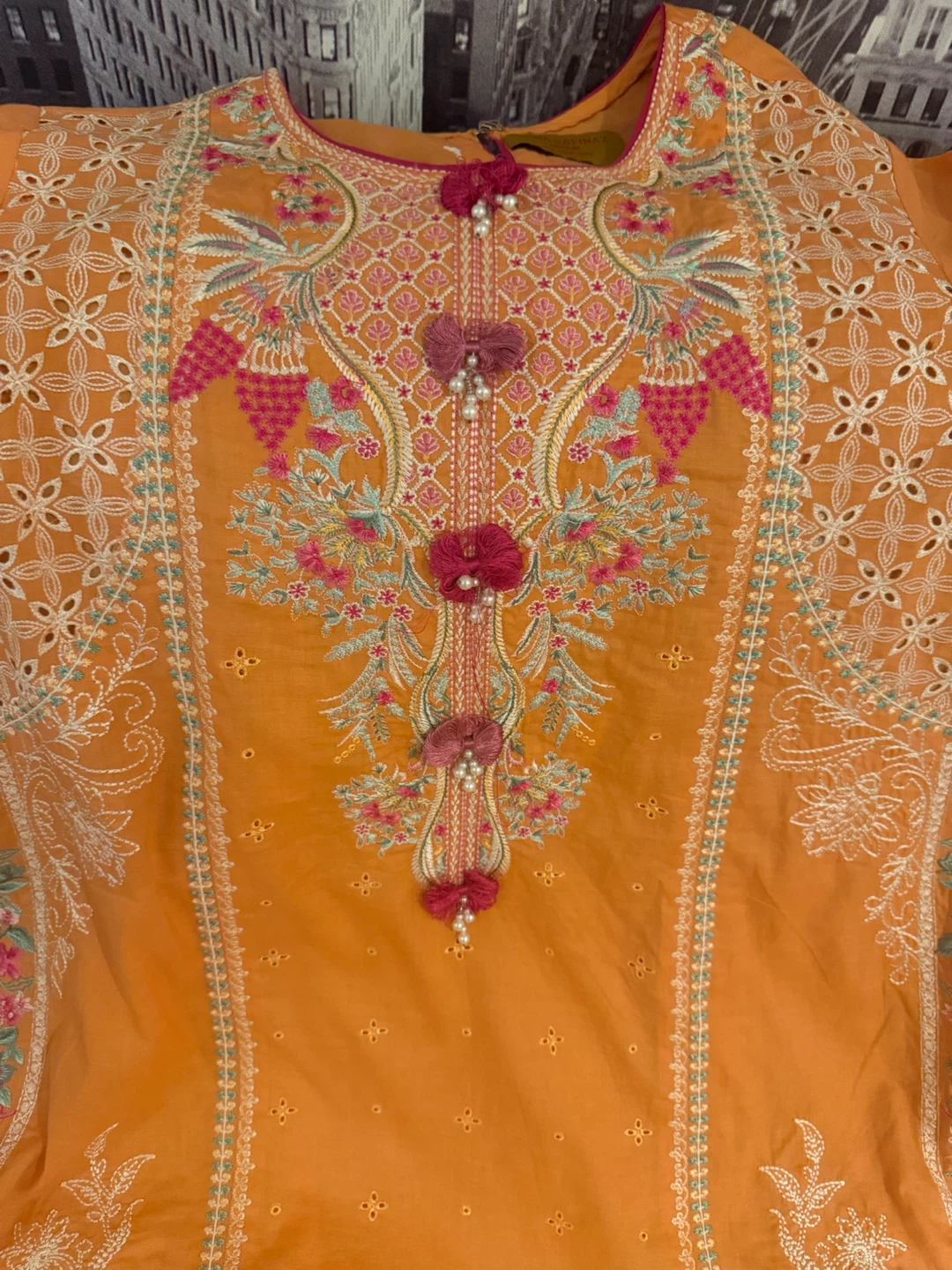 Sana Safinaz Orange Embroidered Kurti - photo 2