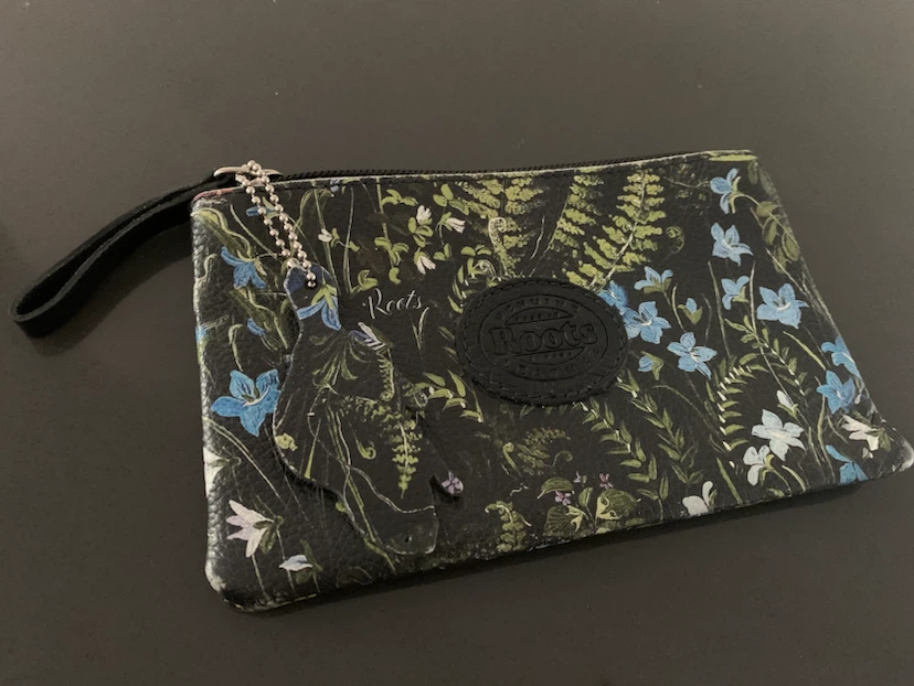 Roots Floral Print zippy Purse