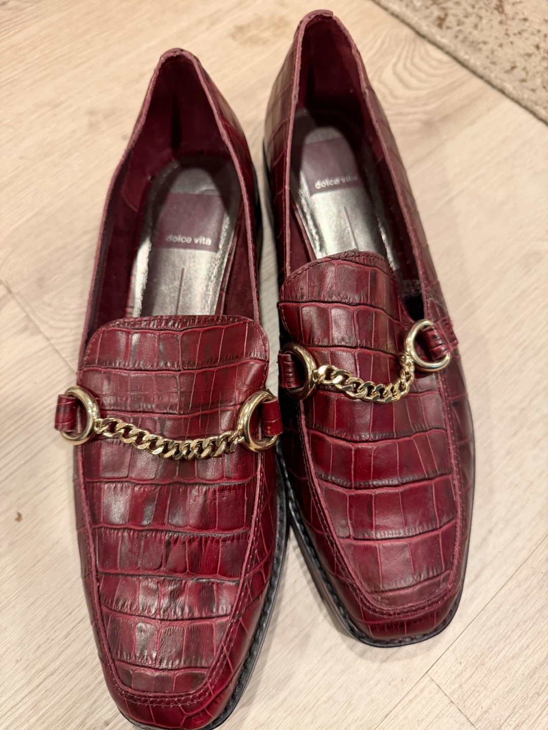 Dolce Vita Women's Burgundy Croc Embossed Loafers - photo 3
